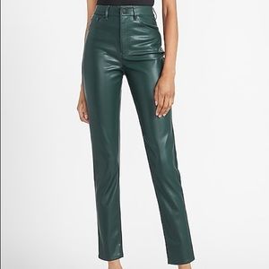 Express High Waisted Vegan Leather Slim Ankle Pant